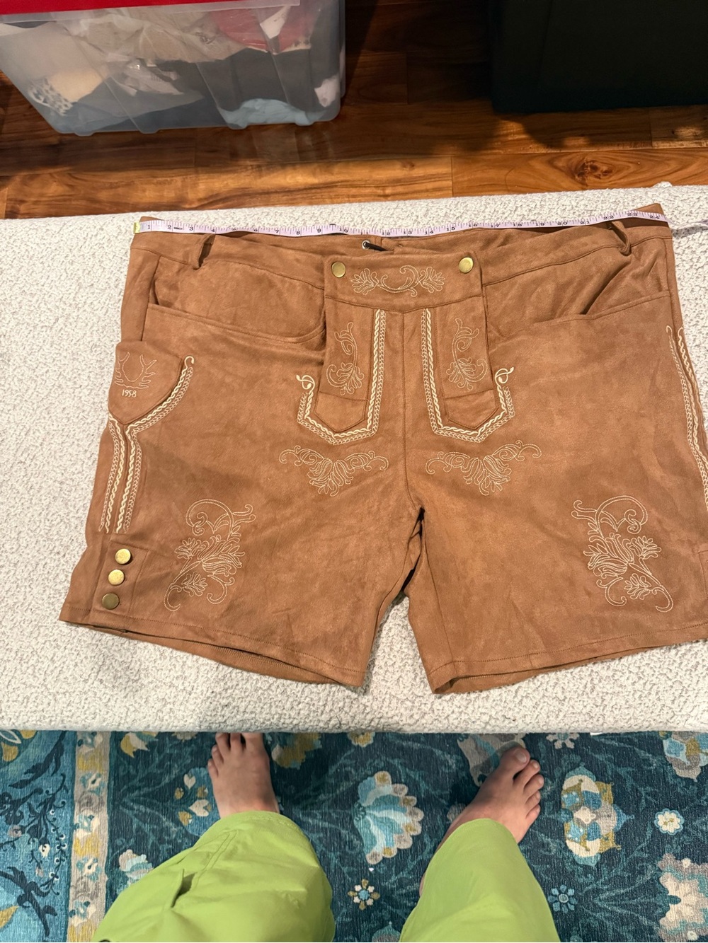 Embroidered Brown Womens Shorts
